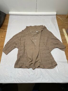 St. John's Bay Open-Front Taupe Knit Cardigan